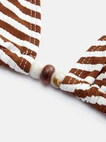 Maija Women's Striped Bikini Set For Beach Vacation - Brown - View 8