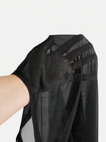 FeverCity Camiseta de manga larga de cuello redondo transparente y ajustada de moda y sexy para hombres - Multicolor - Ver 12