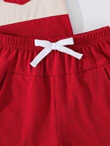 Cozy Pixies Bộ đồ 2 món cho bé trai: áo tay ngắn cổ tròn phối màu tương phản và quần short. - Nhiều màu - Xem 5