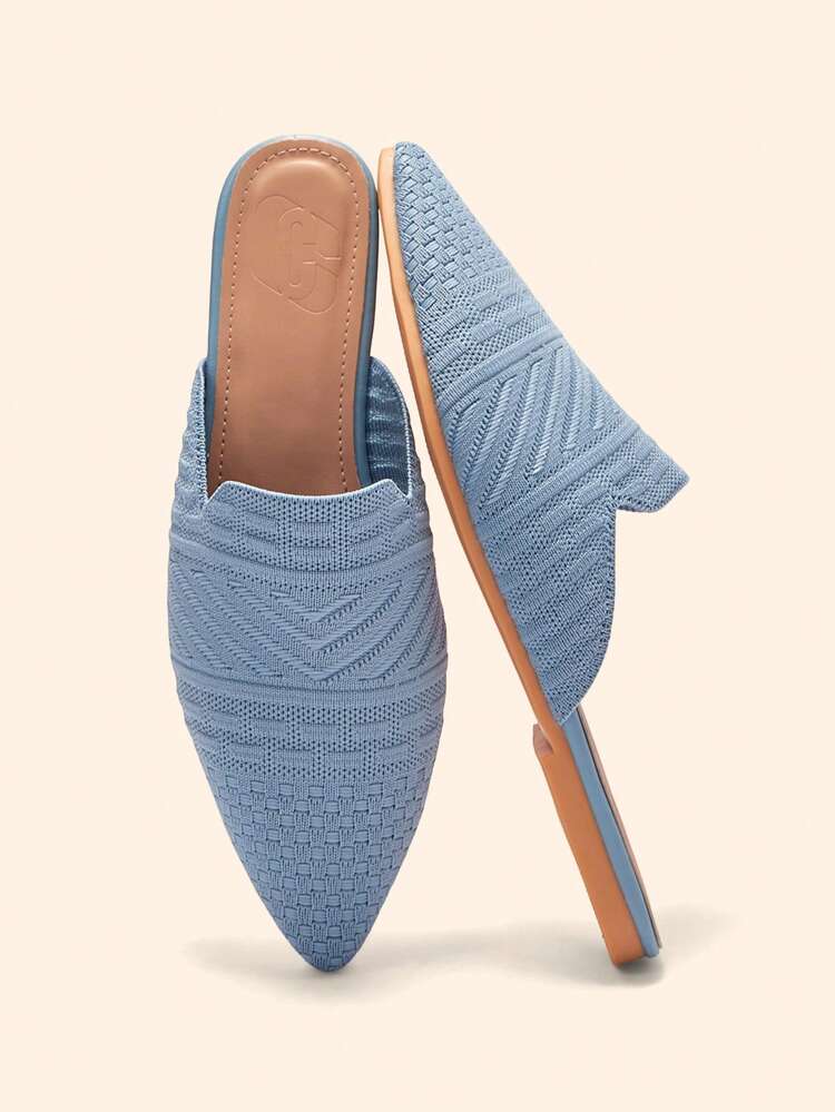 CUCCOO BASICS New Spring/Summer Outdoor Women Flat Pointed Toe Mule Slippers, Casual Closed Toe Thick Sole Non-Slip Sandals Spring Shoes