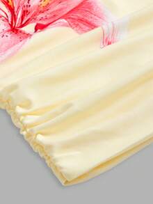 SHEIN Girlism 少女碎花褶皱休闲简约吊带背心 - 彩色 - 查看 4