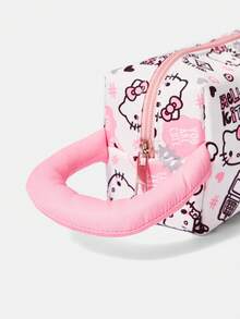 HELLO KITTY AND FRIENDS | SHEIN 粉色格子时尚便携大容量化妆包。 - 西瓜粉 - 查看 4