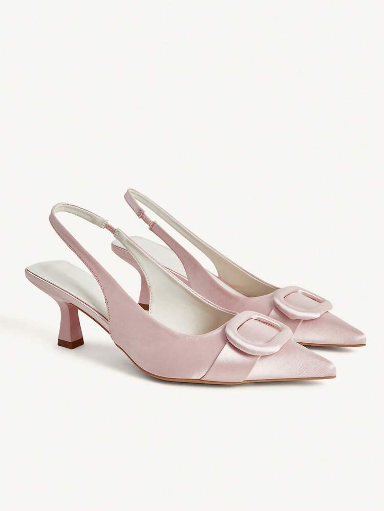 CUCCOO CHICEST Women's Pointed Toe Slip-On Stiletto Heel Backless Ankle Strap Sandals, Minimalist & Fashionable High Heels Elegant Shoes Wedding Shoes