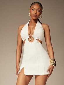 Denimoi 露背牛仔吊带连衣裙 性感连衣裙 度假连衣裙 GNO牛仔连衣裙 伊比沙岛 欧洲夏季 - 白色 - 查看 1