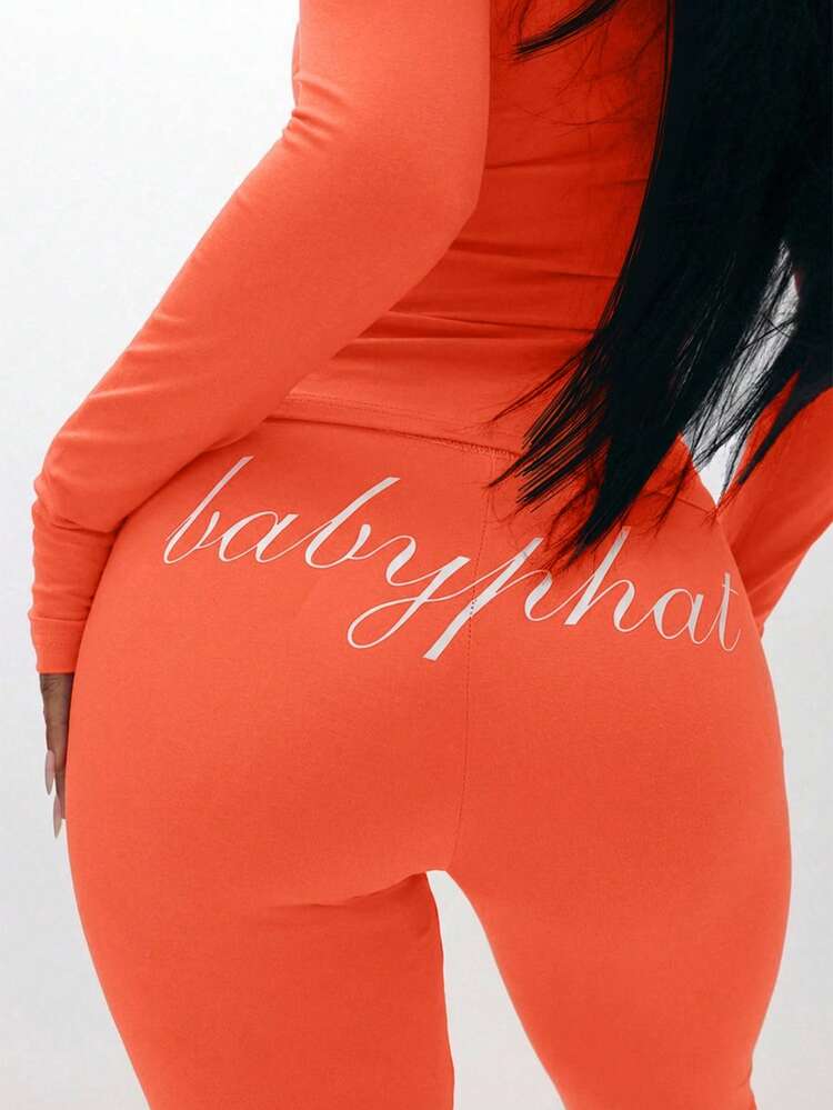 BABYPHAT Women Orange Flare Leggings Pull On High Waisted Bootcut Pants Stretchy Comfort Wide Leg Trousers Fall Fashion