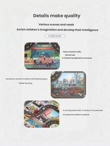 Children's Toys 83*57 English Version Civilized City Scene Parking Lot Indoor Car Playing Game Mat - English version - View 8