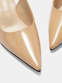 CUCCOO CURVES Women Solid Color Minimalist Pointed Toe Casual Wide Width Elegant Wedding Shoes For Christmas - Dark apricot - View 6