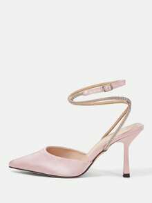 CUCCOO HITCHD Women's Pointed Toe Buckle Design Fashionable High Heels For Daily Wear Wedding Shoes - Pink - View 8