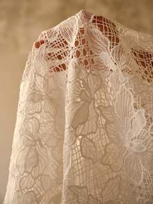 MOTF PREMIUM CASUAL VACATION FLORAL PRINT BACKLESS DRESS WITH SLIT HEM AND SHEER OVERLAY - White - View 8