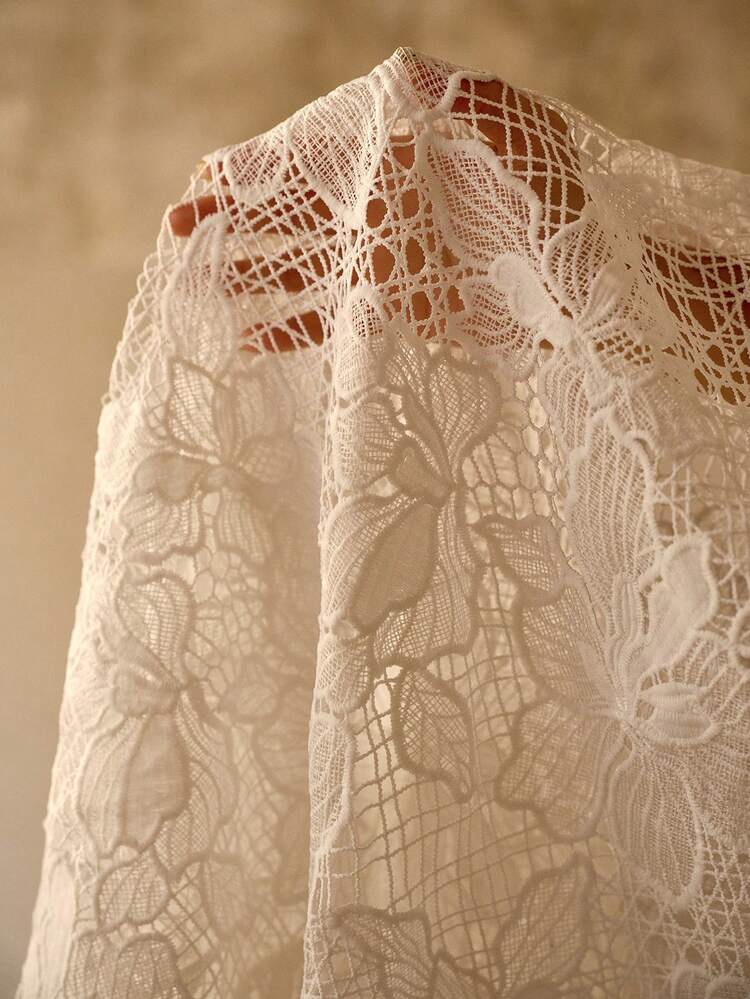 CASUAL VACATION FLORAL PRINT BACKLESS DRESS WITH SLIT HEM AND SHEER OVERLAY