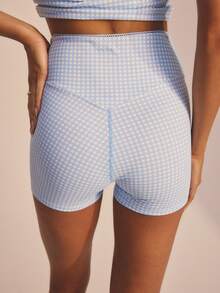 Aralina 褶皱前襟T恤和短裤套装 - 藍白色 - 查看 8