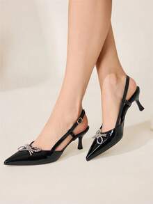 CUCCOO CHICEST Women's Pointed Toe Stiletto High Heel Shoes With Metallic Butterfly Buckle, Sexy & Fashionable, Suitable For Dresses, Party, Nightclub Summer Shoes Wedding Shoes Bride Shoes - Black - View 10