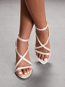 CUCCOO SZL Women's Fashionable And Elegant Heeled Sandals For Commuting Spring Shoes Summer - Beige - View 7