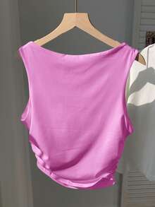 Comfortcana 女士粉色棉质加厚吊带背心，情人节吊带背心 - 粉色 - 查看 2