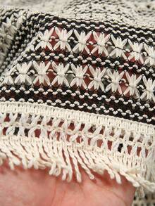 GlowEve 女士夏季休闲条纹流苏下摆背心和裤子两件套 - 黑與白 - 查看 5