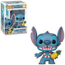 Figurine Funko POP! Vinyle, Lilo & Stitch Luau Stitch avec collier de fleurs et ananas, emballage fenêtré, n° 1567, décoration de bureau Chibi mignonne pour les fans - 1PC - Voir 7