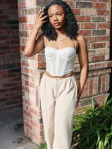 Steph T Top Court Ras-Du-Cou Dos-Nu bustier - Blanc - Voir 3