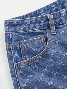 GlowEve Classic All-Over Print Casual Denim Shorts - Blue - View 6