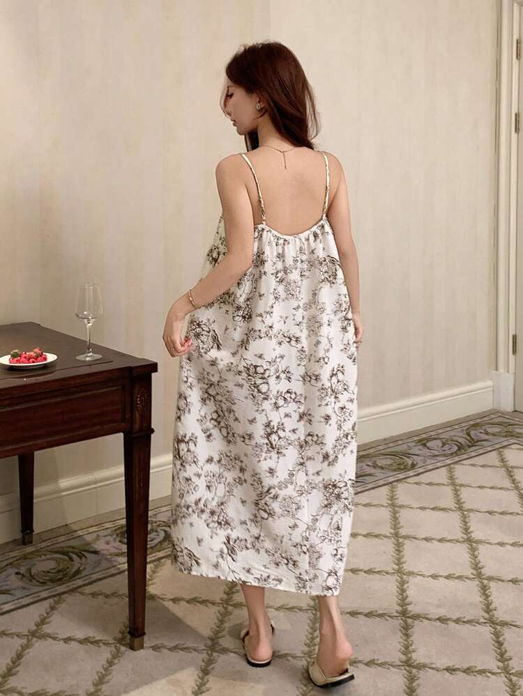 Floral Print Sleeveless Dress, Summer Women Casual Dress