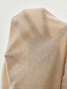 Zovinel Women's Casual Linen Blend Loose 3/4 Sleeve Big Pocket Single-Breasted Blazer - Apricot - View 8