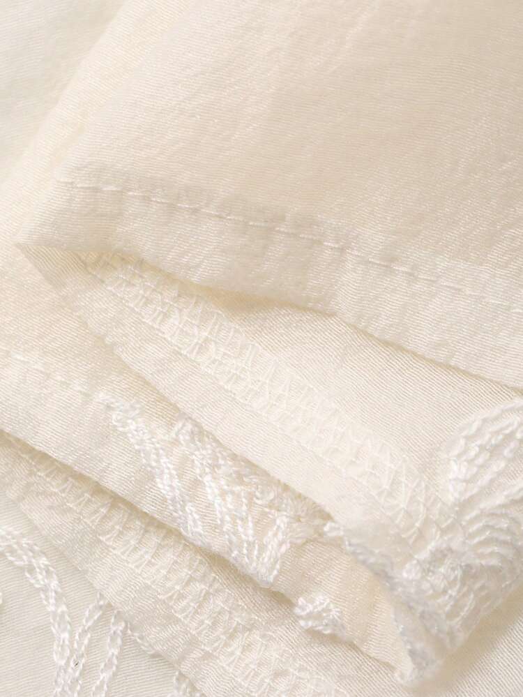 Women's Solid Color Long Slit Textured Embroidered Fabric Elegant Summer Vacation Camisole Top