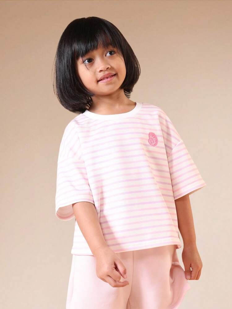 Striped Short Sleeve T-Shirt With Logo