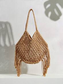 SHECARRY 女士棕色流苏包 - 棕色 - 查看 4