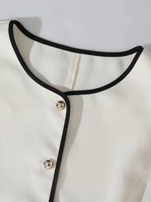 GlowEve 女士夏季撞色滚边开襟吊带背心和短裤两件套 - 杏色 - 查看 3