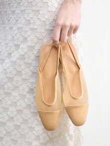 CUCCOO BIZCHIC 女鞋新款拼接网纱小圆头平底鞋后跟凉鞋 - 黃色 - 查看 5