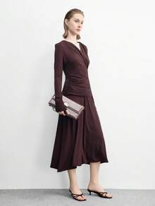 CUCCOO BIZCHIC Women Shoes Spring And Summer New Burgundy Thin Strips Women's High Heel Sandals Slippers Simple, Fashion And Comfort Versatile Commuter Sexy Women's Sandals Women's Shoes - Burgundy - View 2