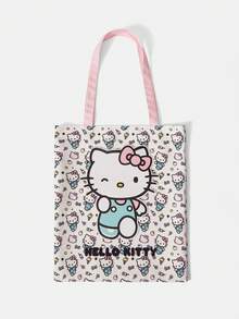 HELLO KITTY AND FRIENDS | SHEIN 一款时尚卡通可爱刺绣帆布包 - 白色F - 查看 5