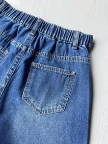 SHEIN 3Pcs Tween Boy Denim Shorts,Light Blue,Summer,Casual,School,Back-To-School,Vintage Y2k Streetwear Rolled-Edge Loose Mix And Match Versatile Outfit Set - Multicolor - View 3