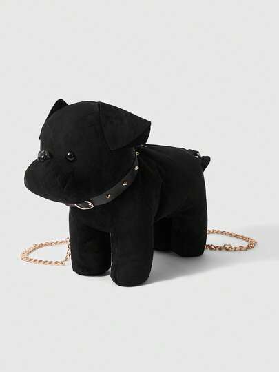 ROMWE Grunge Punk Fashion Personalized Rivet Belt Puppy Bag Chain Slash Shoulder Cute Women's Bag