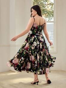 MOTF PREMIUM VESTIDO ELEGANTE DE TALLA GRANDE CON ESTAMPADO FLORAL Y VOLANTES - Multicolor - Ver 3