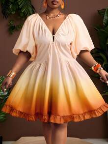 Truni Đầm/váy hè/váy ngắn dáng suông cổ chữ V sâu, tay phồng, màu ombre sang trọng dành cho nữ cỡ lớn, thích hợp cho kỳ nghỉ, tiệc trà chiều, mùa cưới, du thuyền biển, du lịch tự lái trong thành phố, kỳ nghỉ phong cách bohemian, lễ hội âm nhạc, trang phục đi biển, lễ Phục sinh, thanh lịch, trang phục đi nghỉ mát, trang phục đi xem hòa nhạc, trang phục nghỉ mát nhiệt đới, phong cách bohemian, đầm babydoll cỡ lớn mùa xuân/hè/thu, đầm hoàng hôn, đầm xếp nếp kiểu cổ tích, trang phục dự tiệc brunch, trang phục màu hoàng hôn, đầm ombre mùa hè màu tequila sunrise, dành cho dáng người quả lê và tam giác. - Nhiều màu - Xem 5