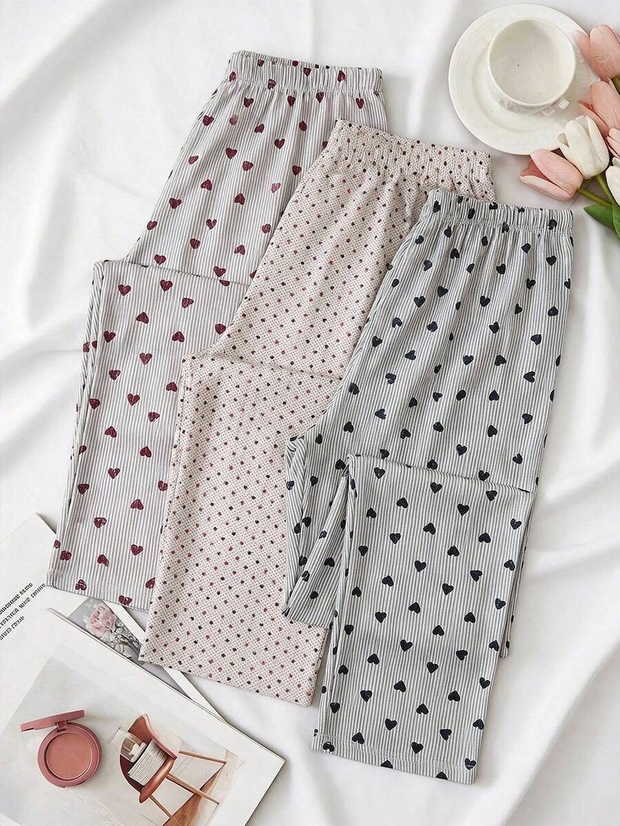 SHEIN 3PCS Women Sleep Bottoms - Multicolor - View 1