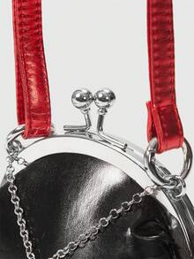 ROMWE Grunge Punk 晚宴手拿包，女士身着旗袍，手提包，宴会晚宴手提包，社交名媛派对晚礼服小包 - 黑色 - 查看 4