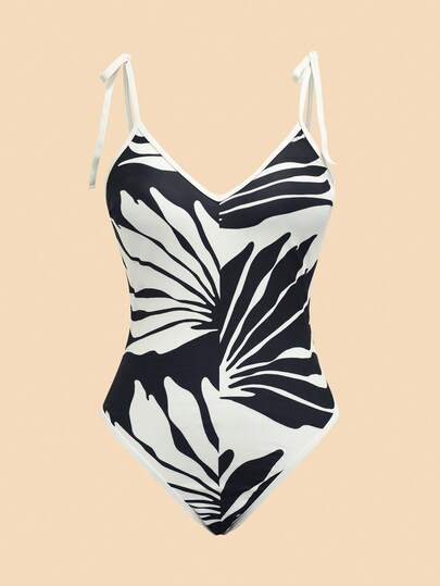 Travachic 植物柄ワンピース水着 カジュアル レディース 旅行用