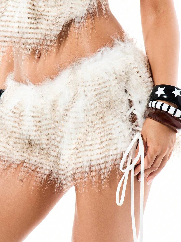 SUMWON WOMEN Women's Sequin Fringe Lace Up Side Tie Mini Hot Pants Shorts Luxury Textured Sparkle Party Club Night Out Festival Shorts