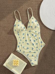 Swim Mod 女士碎花连体泳衣，适合海滩度假 - 彩色 - 查看 3