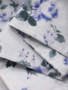 Livesso 沙滩派对度假装夏季蕾丝腰部碎花V领女士吊带背心波西米亚风 - 藍色 - 查看 3