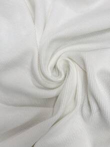Lyckli Camiseta feminina de manga curta minimalista em cor sólida para gestantes, ideal para uso casual no dia a dia. - Branco - Ver 8