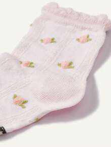 Cozy Pixies 5双婴儿儿童袜子，粉色碎花图案，可爱女童春夏网眼筒袜 - 彩色 - 查看 6