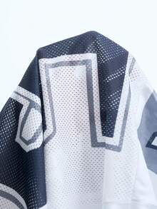 PAVTROS Áo thun nam casual kẻ sọc phối màu in số, áo thun mùa hè Brooklyn Jersey New York Jersey New York Yankee, áo bóng đá - trắng - Xem 9