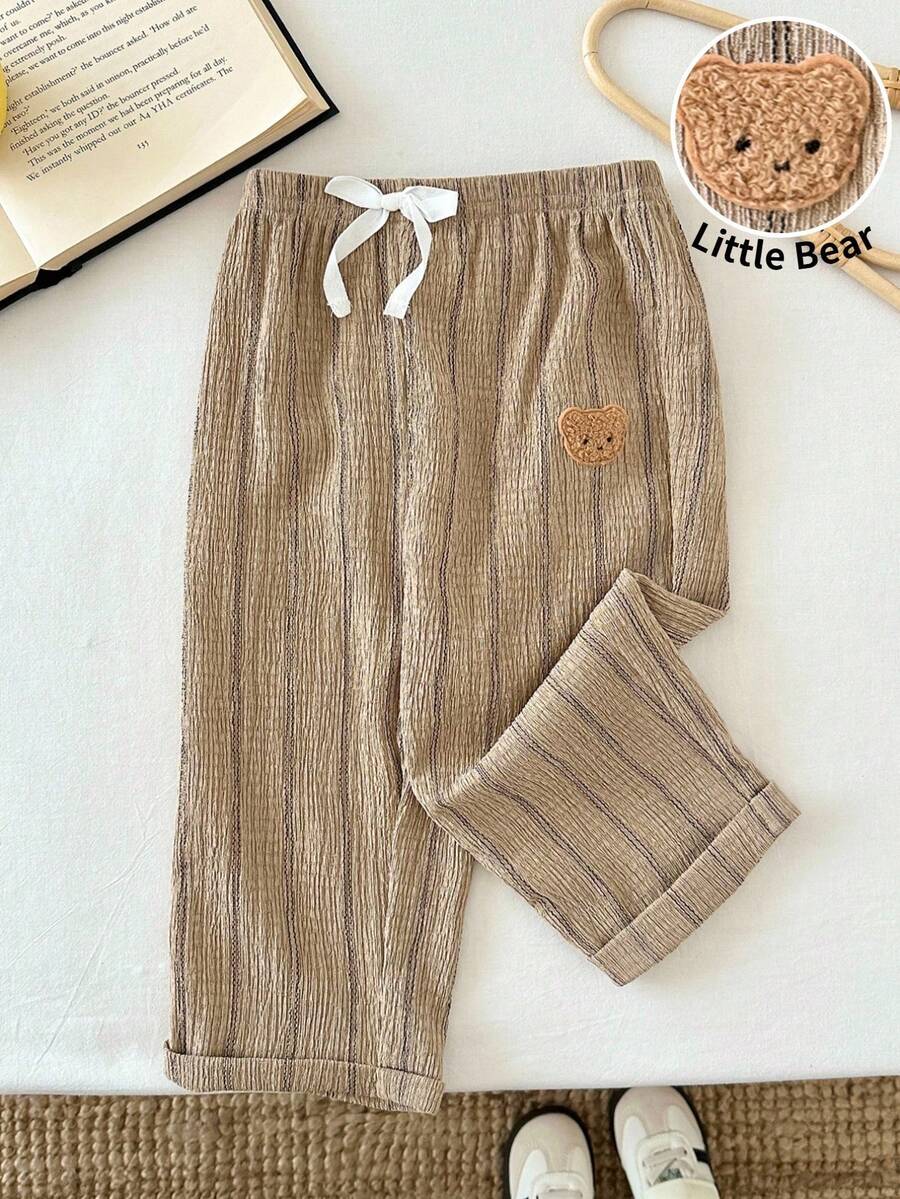 LMoss Kids Baby Boys' Casual Comfortable Versatile Striped Straight Leg Pants - Khaki - View 1