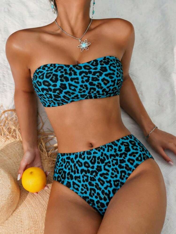 SHEIN Swim 2025年 レディース ファッショナブル セクシー レオパード