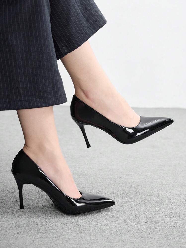 CUCCOO BIZCHIC Women Shoes New Pointed Stiletto Black Simple Commuting Daily Shopping Women's High Heels Shoes Women's Shoes Spring Shoes