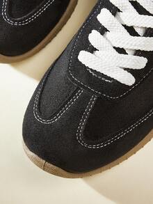 CUCCOO EASI Zapatillas deportivas casuales cómodas y de suela plana para mujer - Negro - Ver 6