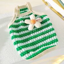 PETSIN 1pc Cat/Dog Clothes, Spring And Summer Pet Vest With Three-Dimensional Flowers, Skin-Friendly, Breathable And Comfortable Camisole - Multicolor - View 16