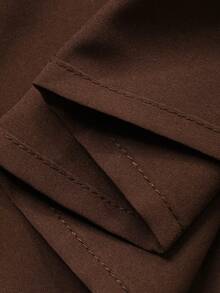 DAZY Abito a-line ampio con tessuto grinzoso e pizzo a contrasto, elegante abito lungo estivo da vacanza per le donne - Caffè Marrone - Visualizzare 7